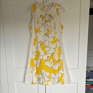 Diane Von Furstenberg Yellow and White Floral Midi Dress